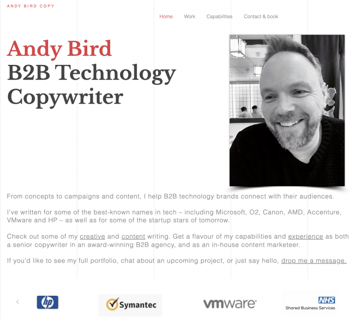 Andy Bird - Freelance B2B technology copywriter